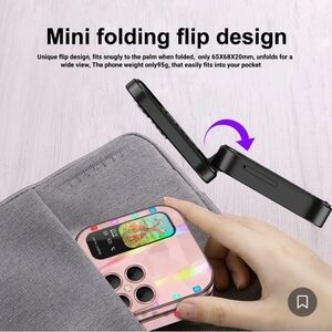 Mini Foldable Flip Phone - Pink Or Green